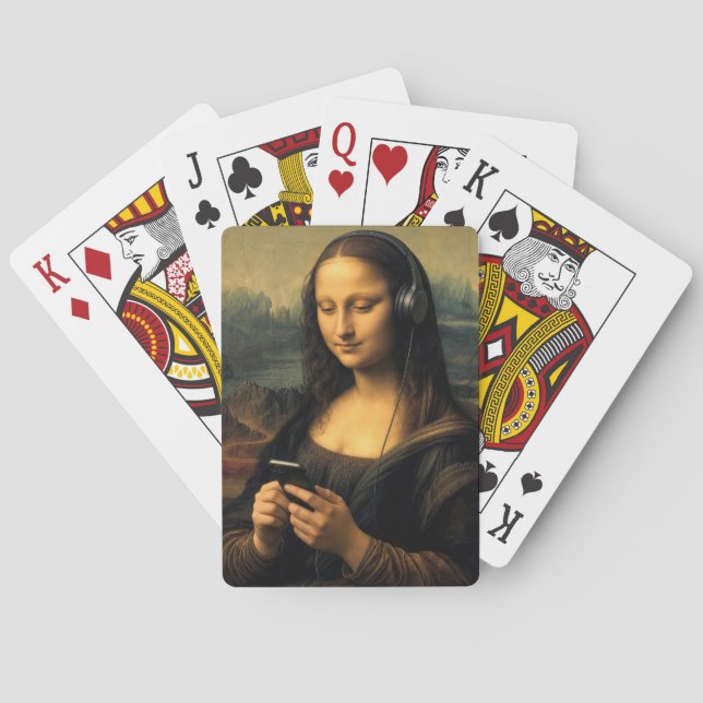 Modern Mona Lisa with Smartphone Playing Cards (Back)