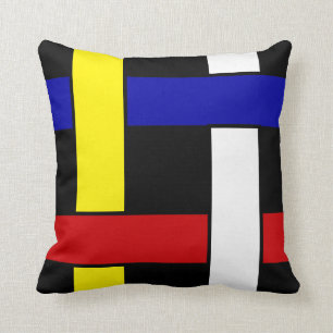 Modern Mondrian Inspired Abstract Art Throw Pillow