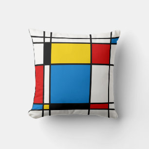 Modern Mondrian Inspired Modern Art Throw Pillow
