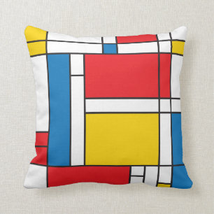 Modern Mondrian Inspired square pillow
