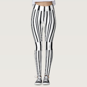 Modern Mono Stripes Leggings