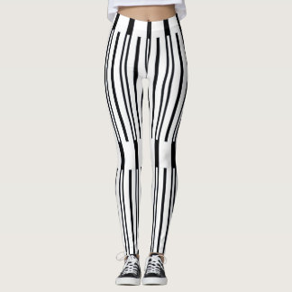 Modern Mono Stripes Leggings