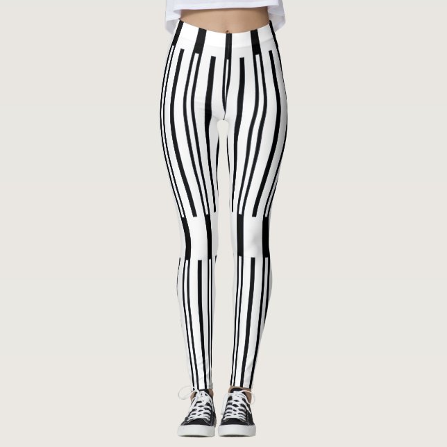 Modern Mono Stripes Leggings (Front)
