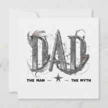 Modern Monochromatic 'DAD' Fathers Day Card