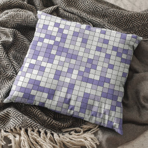 Modern Monochromatic Lavender Geometric Pattern Throw Pillow
