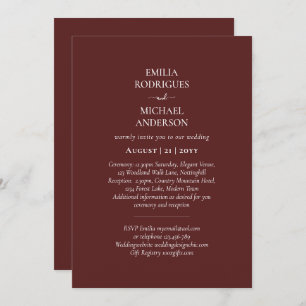 Modern Monochrome All in One Budget Wedding Invitation