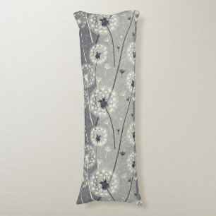 Modern Monochrome Dandelion Body Pillow