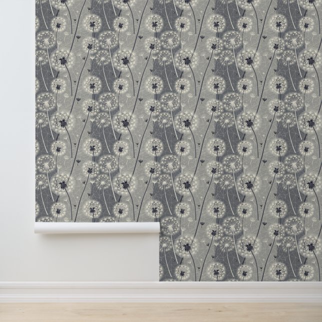 Modern Monochrome Dandelion Wallpaper (Application)