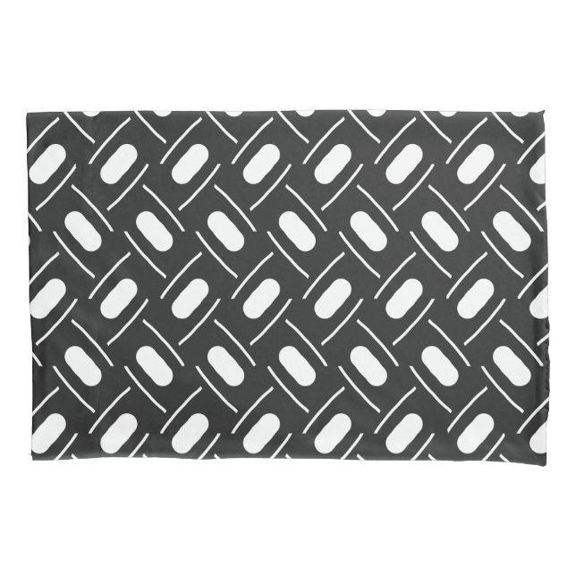Modern Monochrome Geometric Pillowcase (Front)