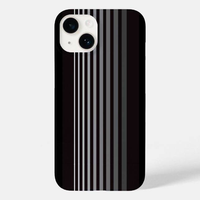 Modern Monochrome Gradient Vertical Stripes Case-Mate iPhone Case (Back)