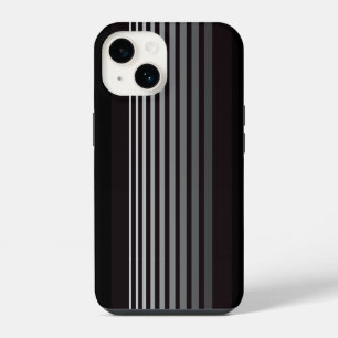 Modern Monochrome Gradient Vertical Stripes iPhone 14 Case