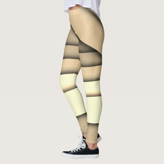 Modern Monochrome Tan Leggings (Left)