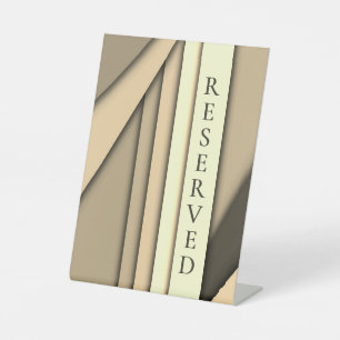 Modern Monochrome Tan Reserved Pedestal Sign