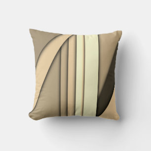 Modern Monochrome Tan Throw Pillow