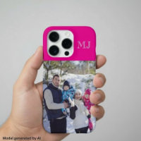 Modern Monogram 1 Photo Hot Pink