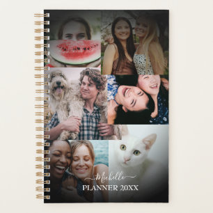 Modern Monogram 6 Photo Black  Planner