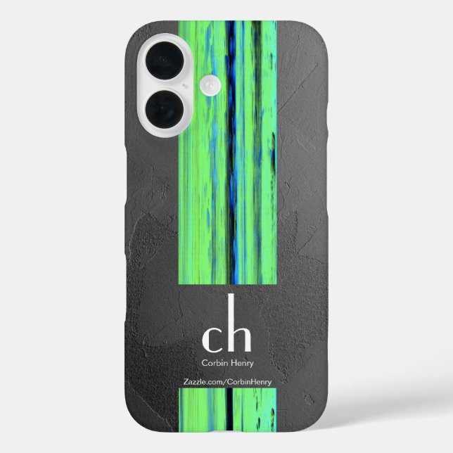 Modern Monogram Abstract Texture iPhone Case (Back)