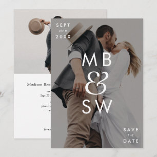 Modern Monogram Ampersand Wedding Two Sided Save The Date