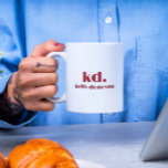 Modern Monogram and Name Minimalistic Design 7 Two-Tone Coffee Mug<br><div class="desc">Simple and elegant modern initials monogram and name custom red typography.</div>