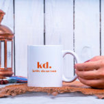 Modern Monogram and Name Minimalistic Design 8 Two-Tone Coffee Mug<br><div class="desc">Simple and elegant modern initials monogram and name custom orange typography.</div>