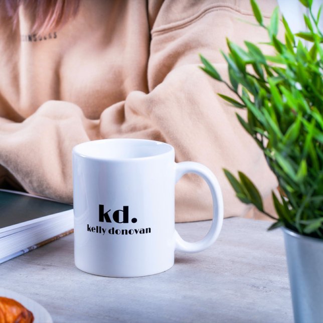 Modern Monogram and Name Minimalistic Design Coffee Mug (Creator Uploaded)
