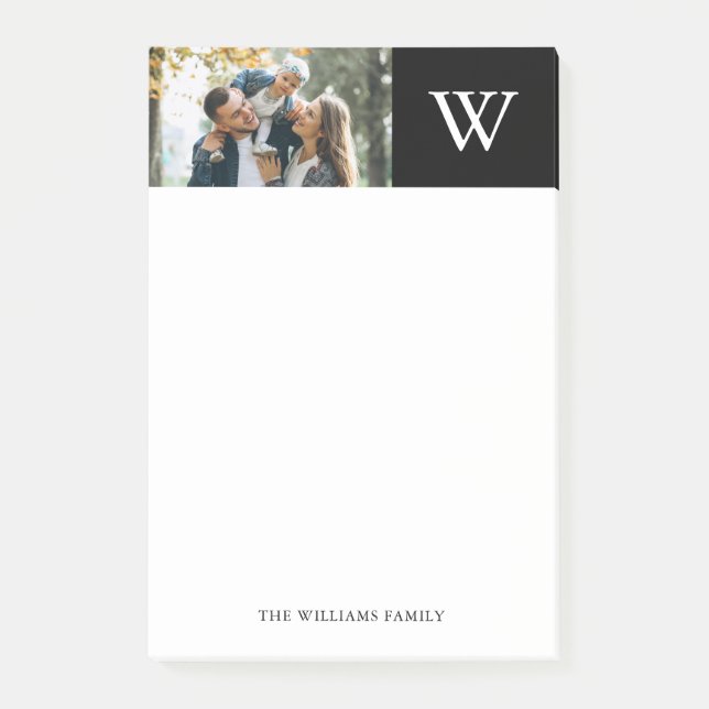 Modern Monogram and Photo Post-it Notes (Front)