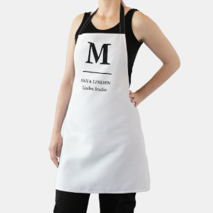 Modern Monogram Apron – Black & White Design