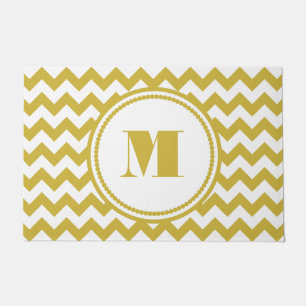 Modern Monogram Beige Stripes Doormat