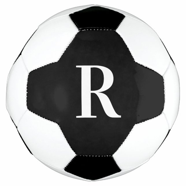 Modern Monogram Black and White Soccer Ball (Front)
