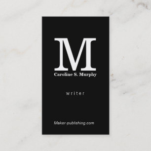 Modern Monogram black background Business Card