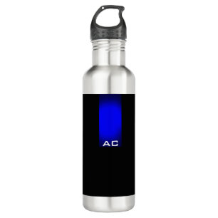 Modern Monogram Black Blue Plain 710 Ml Water Bottle