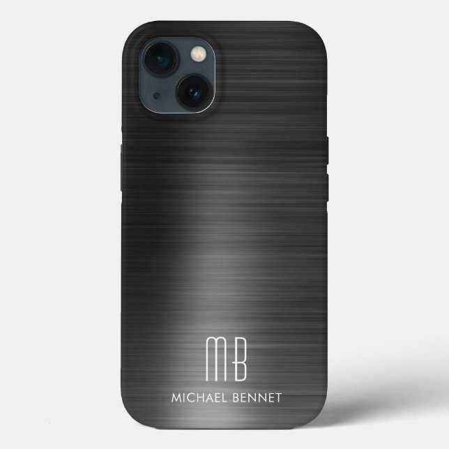 Modern Monogram Black  Case-Mate iPhone Case (Back)
