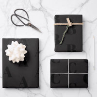Modern monogram black custom initial pattern bold