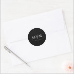 Modern Monogram Black Elegant Wedding Envelope Classic Round Sticker<br><div class="desc">Modern Monogram Black Elegant Wedding Envelope Classic Round Sticker Seal</div>