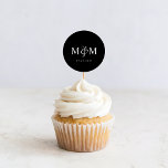 Modern Monogram Black Elegant Wedding Envelope Classic Round Sticker<br><div class="desc">Modern Monogram Black Elegant Wedding Envelope Classic Round Sticker Seal</div>