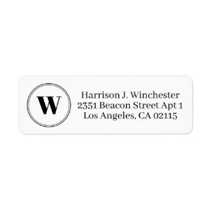 Modern monogram black white circle elegant simple