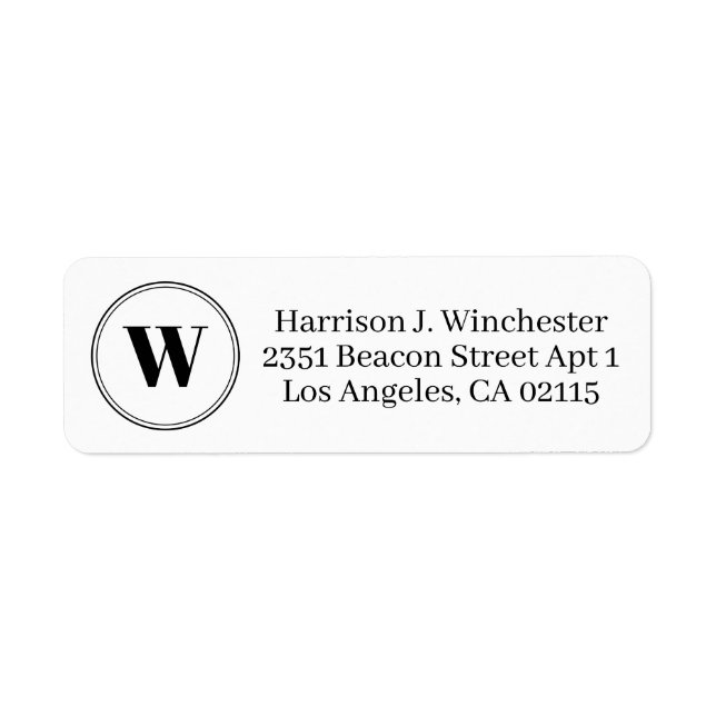 Modern monogram black white circle elegant simple (Front)