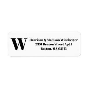 Modern Monogram black & white custom chic elegant