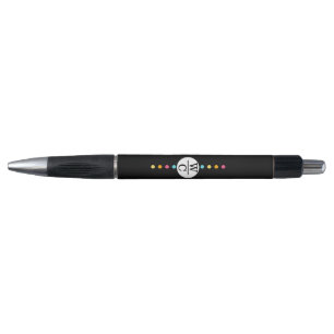 Modern Monogram Black White Custom Name Colorful Pen