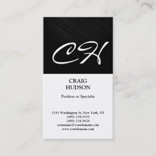 Modern Monogram Black White Grey Business Card