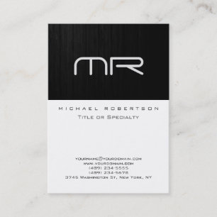 Modern Monogram Black White Trendy Business Card