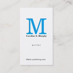 Modern Monogram (blue) Business Card
