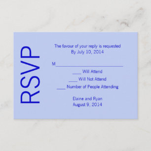Modern Monogram - Blue RSVP Card