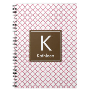 Modern Monogram (Brown/Pink) Notebook