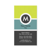 Modern Monogram Business Card