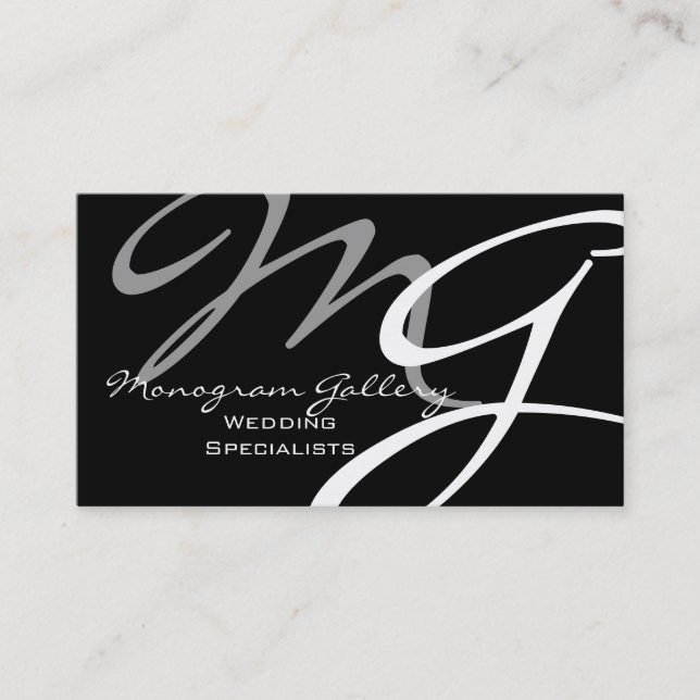 Modern Monogram Business Card Template (Front)
