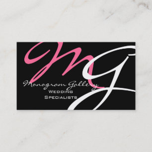 Modern Monogram Business Cards Template Pink