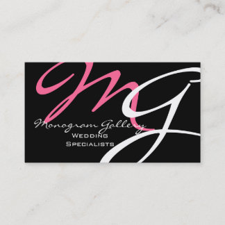 Modern Monogram Business Cards Template Pink
