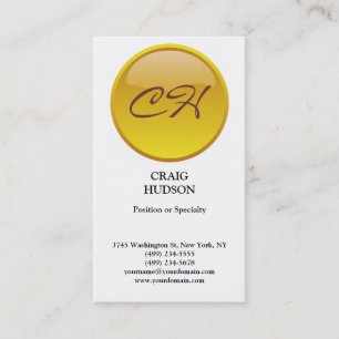 Modern Monogram Button Pattern Business Card