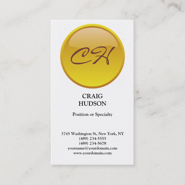 Modern Monogram Button Pattern Business Card (Front)